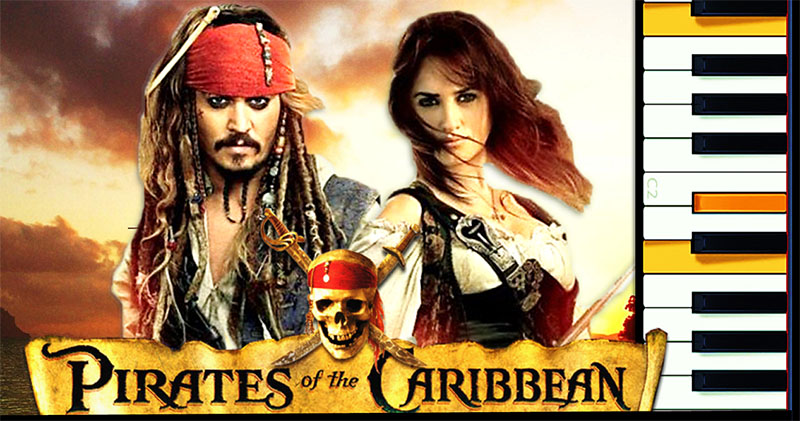 Пираты карибского моря на пианино - видеоурок и ноты